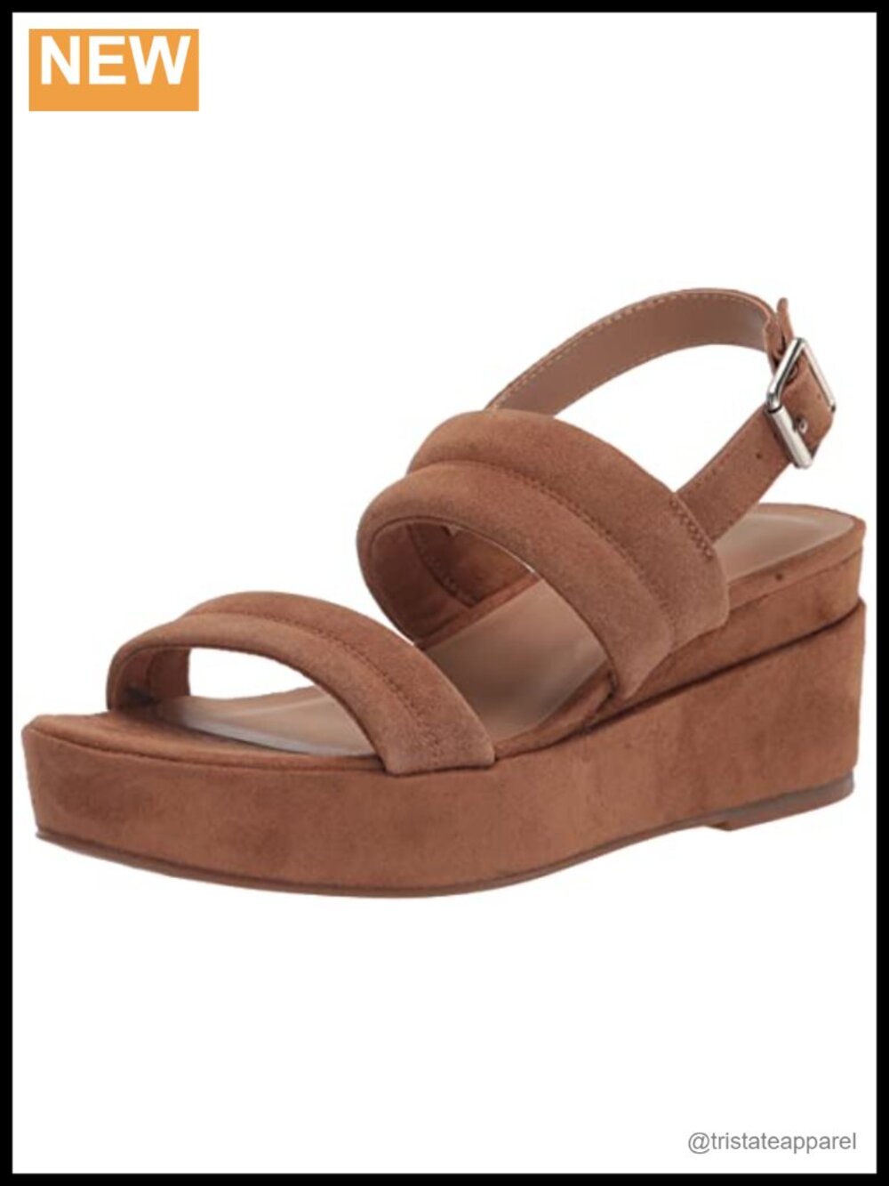 Suede Wedge Sandals Ankle Strap Buckle Lightweight Slip Resistant